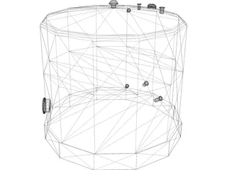 500 BBL Fiberglass Fluid Storage Tank 3D Model preview
