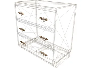 Chest of Drawers 3D Model preview