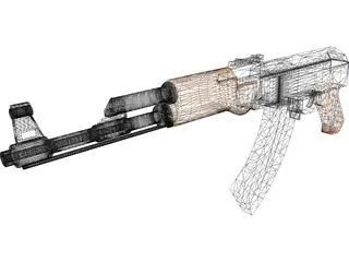 AK-47 Assault Rifle 3D Model preview