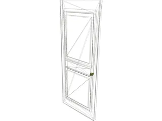 Door Single 2 Panel 3D Model preview