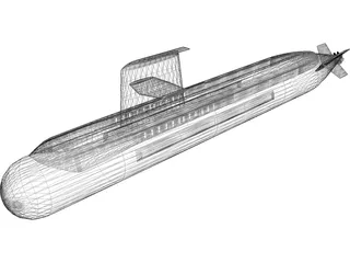 Australian Collins Class Submarine 3D Model preview