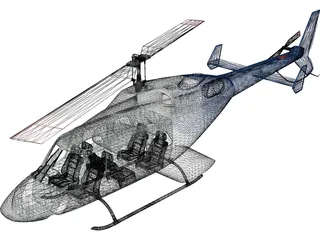 Bell 222 3D Model preview