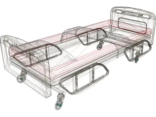 Bed Hospital 3D Model preview