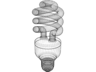 CFL Light Bulb 3D Model preview