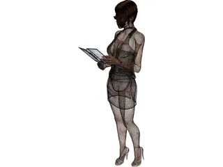 Woman with Book 3D Model preview