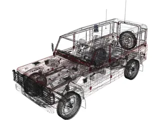 Land Rover Defender 110 Fire 3D Model preview