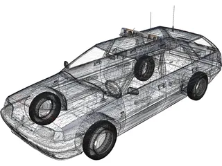 Renault 21 Nevada Gendarmerie 3D Model preview