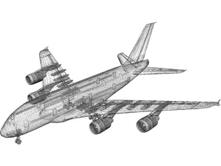 Airbus A380 3D Model preview