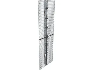 Glass to Fin Spider Connector with Glass 3D Model preview