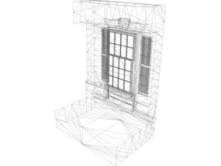 Double Hung Window and Shutter 3D Model preview