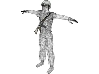 Soldier Albanian 3D Model preview