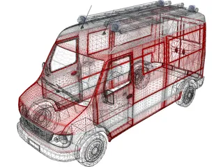 Firetruck Small 3D Model preview