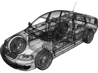 Volkswagen Passat (2004) 3D Model preview