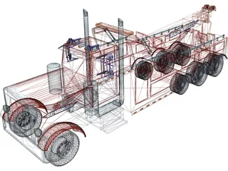 Peterbilt Tri-Axle Wrecker 3D Model preview
