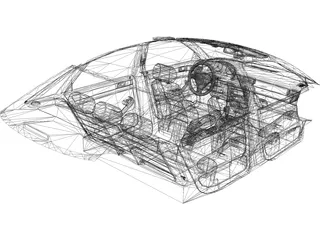 Interior Audi RS6 (2003) 3D Model preview
