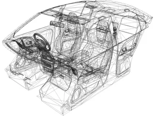 Interior Mitsubishi Evolution VI (1997) 3D Model preview