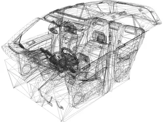 Interior Mercedes-Benz ML63 (2010) 3D Model preview