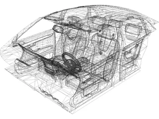 Interior Audi RS4 (2006) 3D Model preview