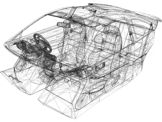 Interior Honda Integra R (2000) 3D Model preview