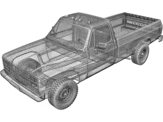 Chevrolet K20 Pickup (1987) 3D Model preview