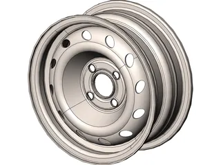 Wheel Iron Steel 3D Model preview