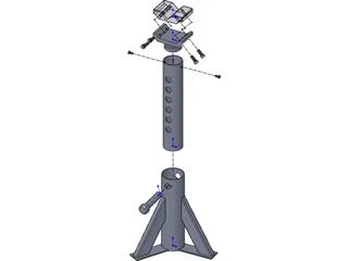 Axle Support Stand 3D Model preview