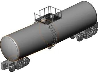 Tanker Rail Car 3D Model preview