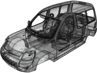 Citroen Berlingo Body 3D Model preview