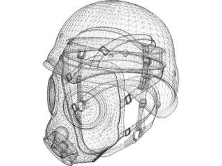 Gasmask with Helmet 3D Model preview