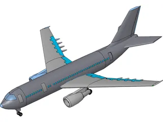 Airbus A300 3D Model preview