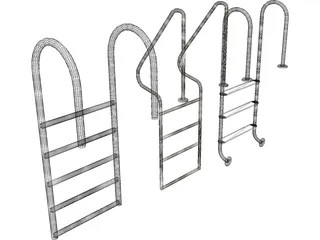 Pool Stairs 3D Model preview