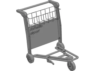 Airport Trolley 3D Model preview