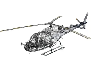 Eurocopter AS-350 3D Model preview