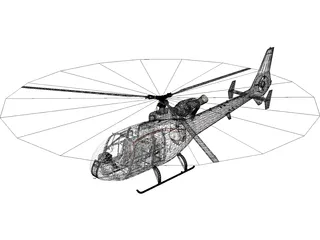SA 342 Gazelle 3D Model preview