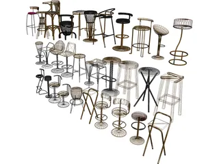 Bar Chairs Collection 3D Model preview