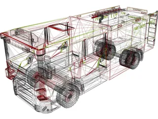 Scania Fire Truck 3D Model preview