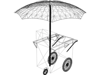 Hot Dog Cart 3D Model preview