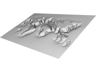 Earth Map 3D Model preview