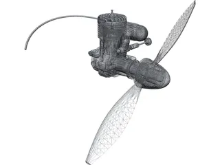 RC Cameron Plane Engine 3D Model preview