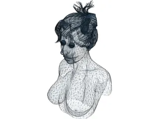 Female Torso Head 3D Model preview