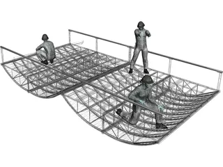 Ponton Bridge PMP 3D Model preview