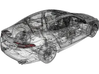 Jaguar XFR (2009) 3D Model preview