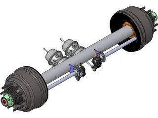 Axle Trailer 3D Model preview