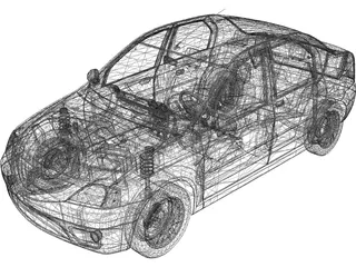 Renault/Dacia Logan (2005) 3D Model preview