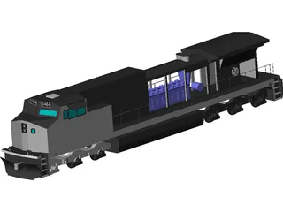 GE Dash 9-CW44 Locomotive 3D Model preview