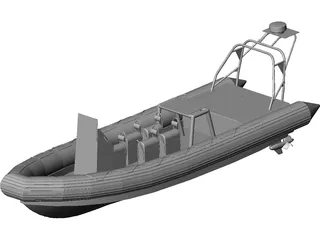 Rigid Inflatable Boat 3D Model preview