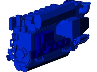 Marine Engine 3D Model preview