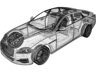 Jaguar XJ (2010) 3D Model preview