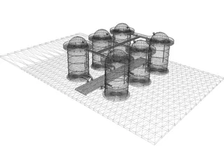 Silos Complex 3D Model preview