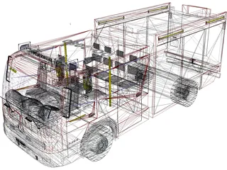 LF 16/12 Germany Firetruck 3D Model preview